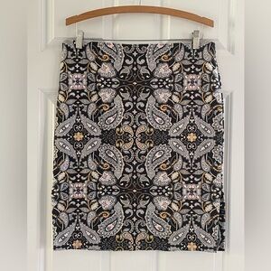 Ann Taylor Loft Paisley Pencil Skirt 10 Business Casual Office Siren Bogo Twill